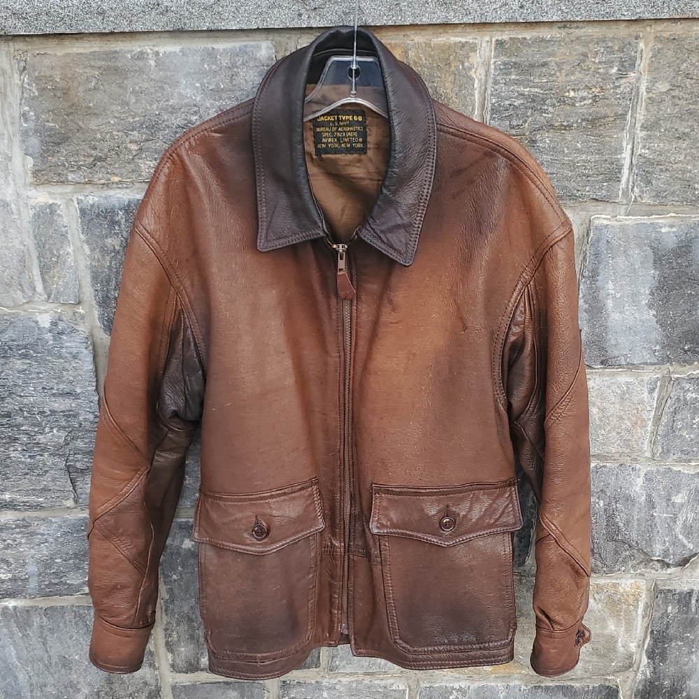 Avirex G 8 Men's Brown Leather Bomber Jacket